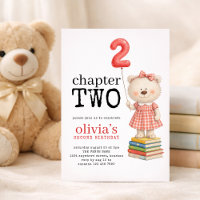 Chapter Two Teddy Bear Books Girl 2nd Birthday Red