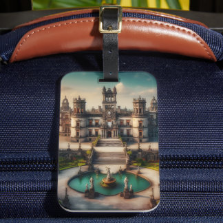 Chapultepec Castle Mexico Vintage Travel Luggage Tag
