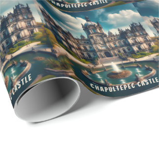 Chapultepec Castle Mexico Vintage Travel Wrapping Paper