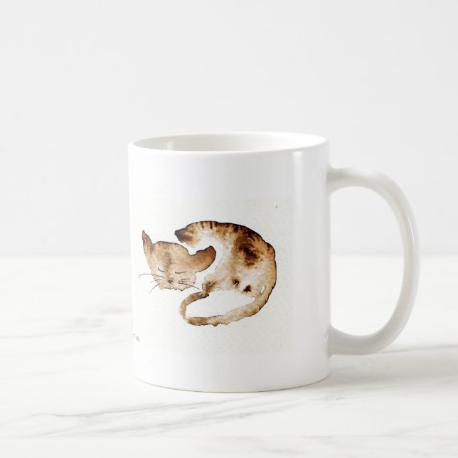 Chaquarelle sleeping sepia coffee mug (Right)