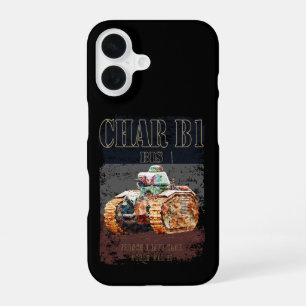 Char B1 Bis French Heavy Tank of WWII. France flag iPhone 16 Case