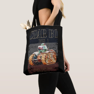 Char B1 Bis French Heavy Tank of WWII. France flag Tote Bag
