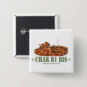 Char B1 bis World War Two French Heavy Tank WWII 15 Cm Square Badge