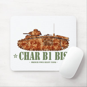 Char B1 bis World War Two French Heavy Tank WWII Mouse Pad