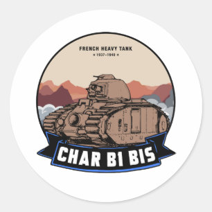 CHAR B TANK CLASSIC ROUND STICKER
