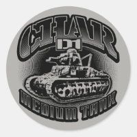 Char D1 Classic Round Sticker Sticker