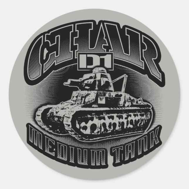 Char D1 Classic Round Sticker Sticker (Front)