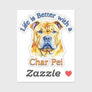 Char Pei Dog Lover sticker decal, dog mom, dog dad