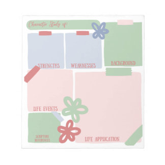 Character Bible Study Notepad
