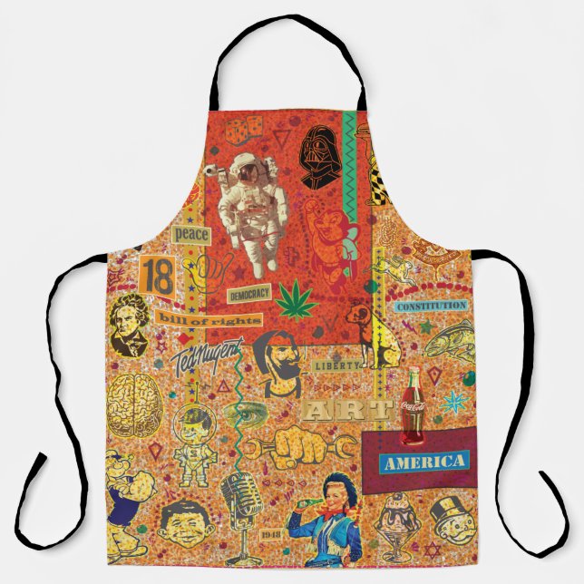 Character Collage-1 All-Over Print Apron (Front)