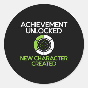 Character Created New Dad Pregnancy Announcement G Classic Round Sticker