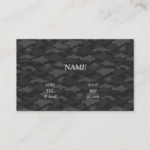 Character Custom Camouflage Black Business Card
