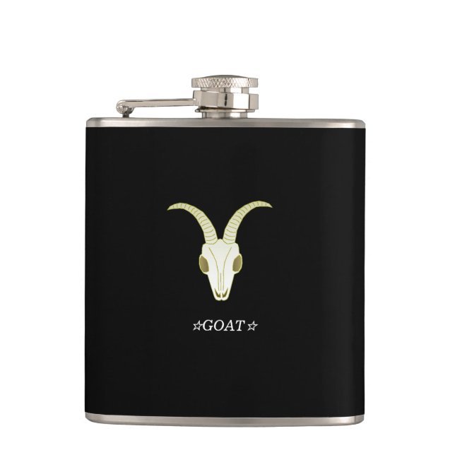 Character Custom GOAT Black Hip Flask (Front)