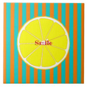 Character Custom Lemon Stripe Ceramic Tile