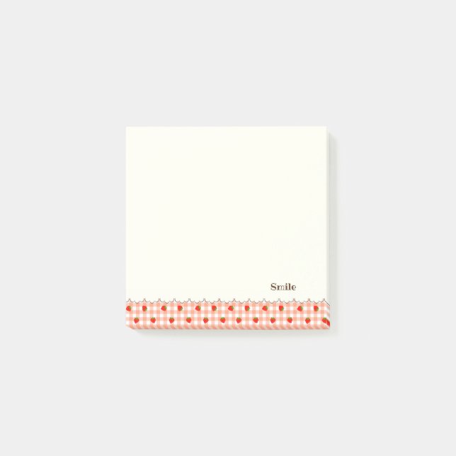 Character Custom Strawberry Check Orange Post-it Notes (Front)