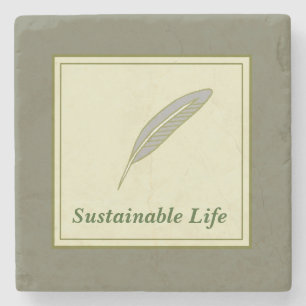 Character Custom Sustainable Life Green Stone Coaster