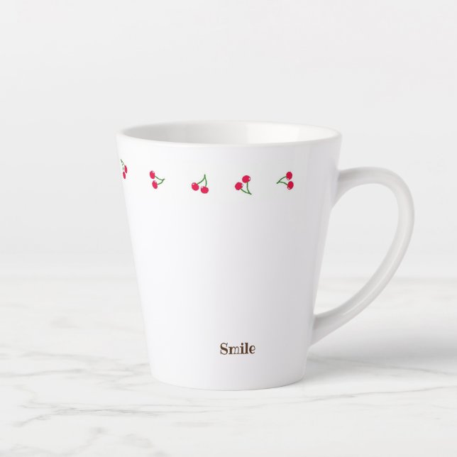 Character Customization Cherry Gingham Check Latte Mug (Right)