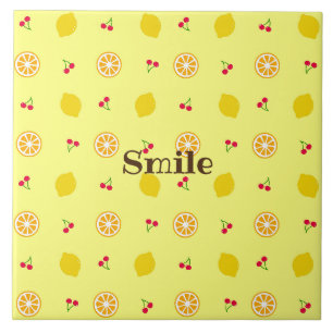 Character Customization Lemon & Cherry Ceramic Tile
