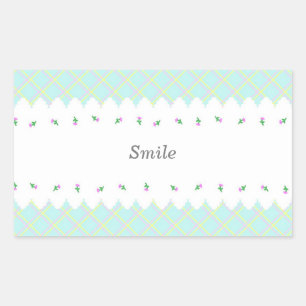 Character Customization Wild Rose Mint Green Patte Rectangular Sticker