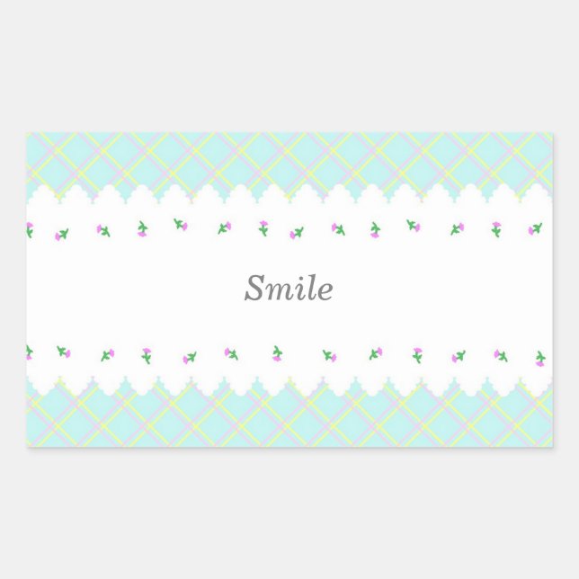 Character Customization Wild Rose Mint Green Patte Rectangular Sticker (Front)