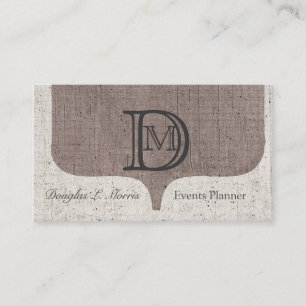 Character Linen Charming Elegant Thread  Monogram Business Card