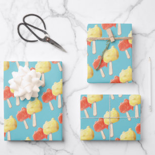 Character Popsicles Wrapping Paper Sheet