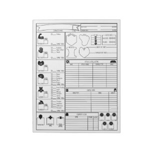 Character Sheets Notepad