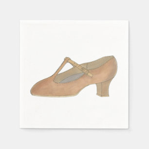 Character Tan T-Strap Dance Shoe Birthday Party Napkin