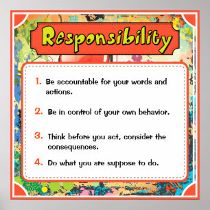 Character Traits Posters, Responsibility - 6 of 6 Poster