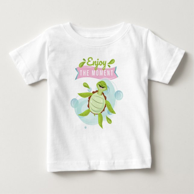 Character Turtle Happy Enjoy Life Baby T-Shirt (Front)