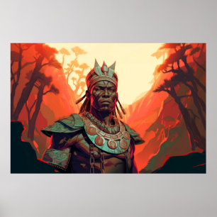 Character Warrior African Portrait Poster