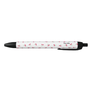 Characters Customize Cherry White Black Ink Pen