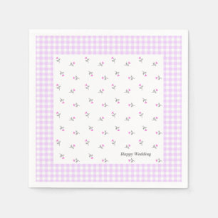 Characters Customize Wild Rose Check Pink Napkin