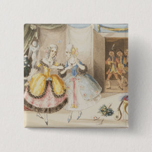 Characters from 'Cosi fan tutte' by Mozart, 1840 15 Cm Square Badge