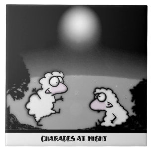Charades at Night Ceramic Tile