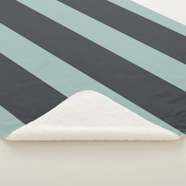 Charcoal and Ash Stripes   Sherpa Blanket (3/4)