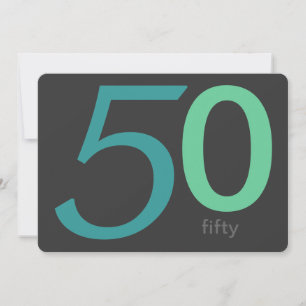 Charcoal and Blue Custom 50th Birthday Invitation