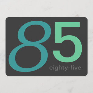 Charcoal and Blue Custom 85th Birthday Invitation