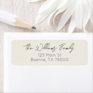 Charcoal and Cream Modern Script  Address Return Address Label