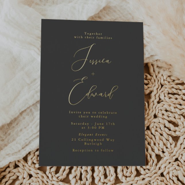 Charcoal and Gold Foil Wedding (Creator Uploaded)