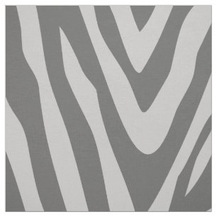 Charcoal and Grey Zebra Print Large Scale Fabric