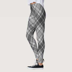 Charcoal and light grey plaid leggings