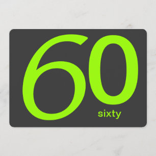 Charcoal and Lime Custom 60th Birthday Invitation