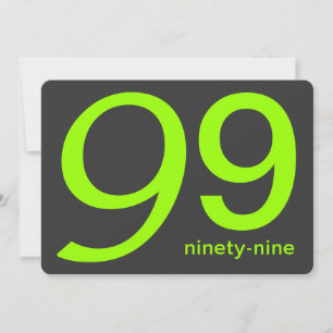Charcoal and Lime Custom 99th Birthday Invitation