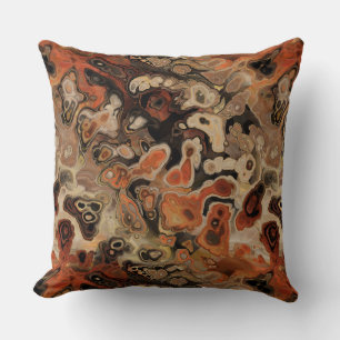 Charcoal and Rust abstract Cushion