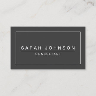 CHARCOAL AND WHITE PLAIN MODERN BUSINESS CARD