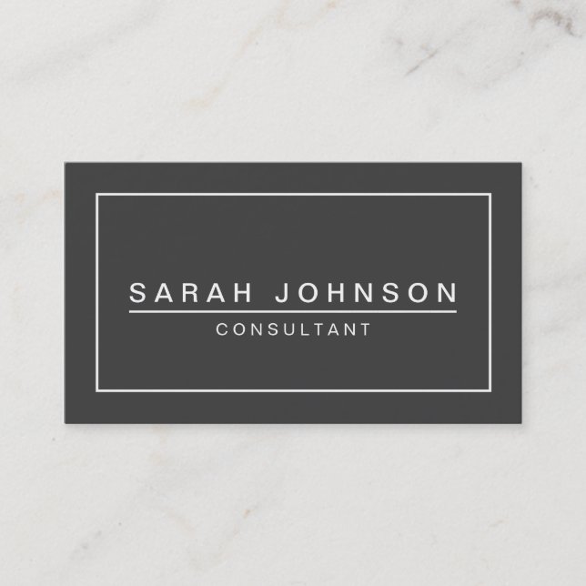 CHARCOAL AND WHITE PLAIN MODERN BUSINESS CARD (Front)