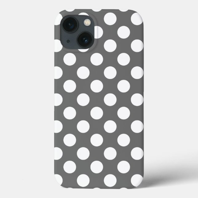 Charcoal and White Polka Dot Case-Mate iPhone Case (Back)