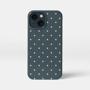 Charcoal and white Polka Dots Phone Cases