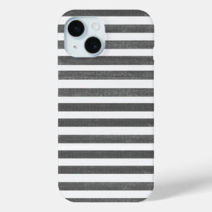 Charcoal and White Stripe iPhone 15 Case